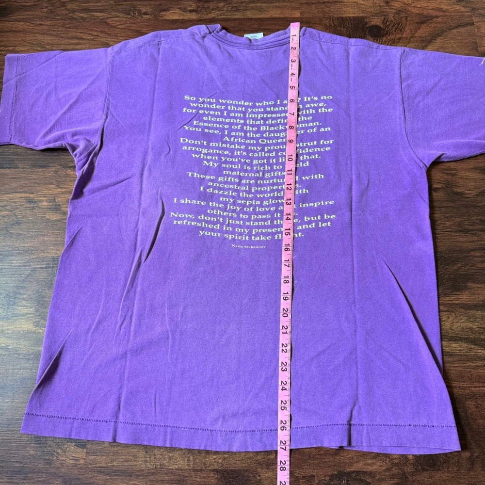 Vintage 90s Black Culture Purple Single Stitched T Shirt Heritage Collection - Picture 5 of 7